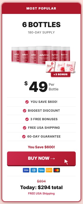 JellyThin 6 Bottle Price